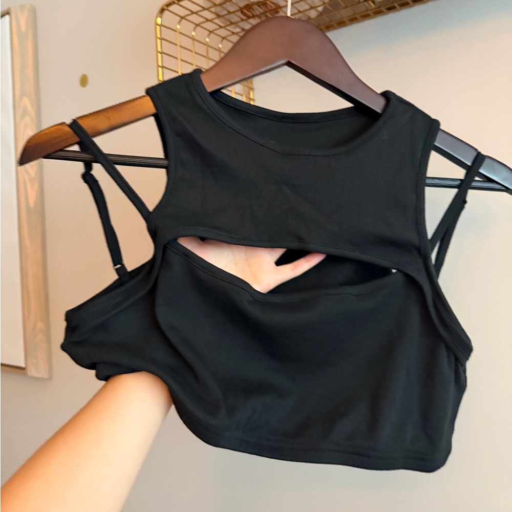 Black Cutout Cropped Camisole
